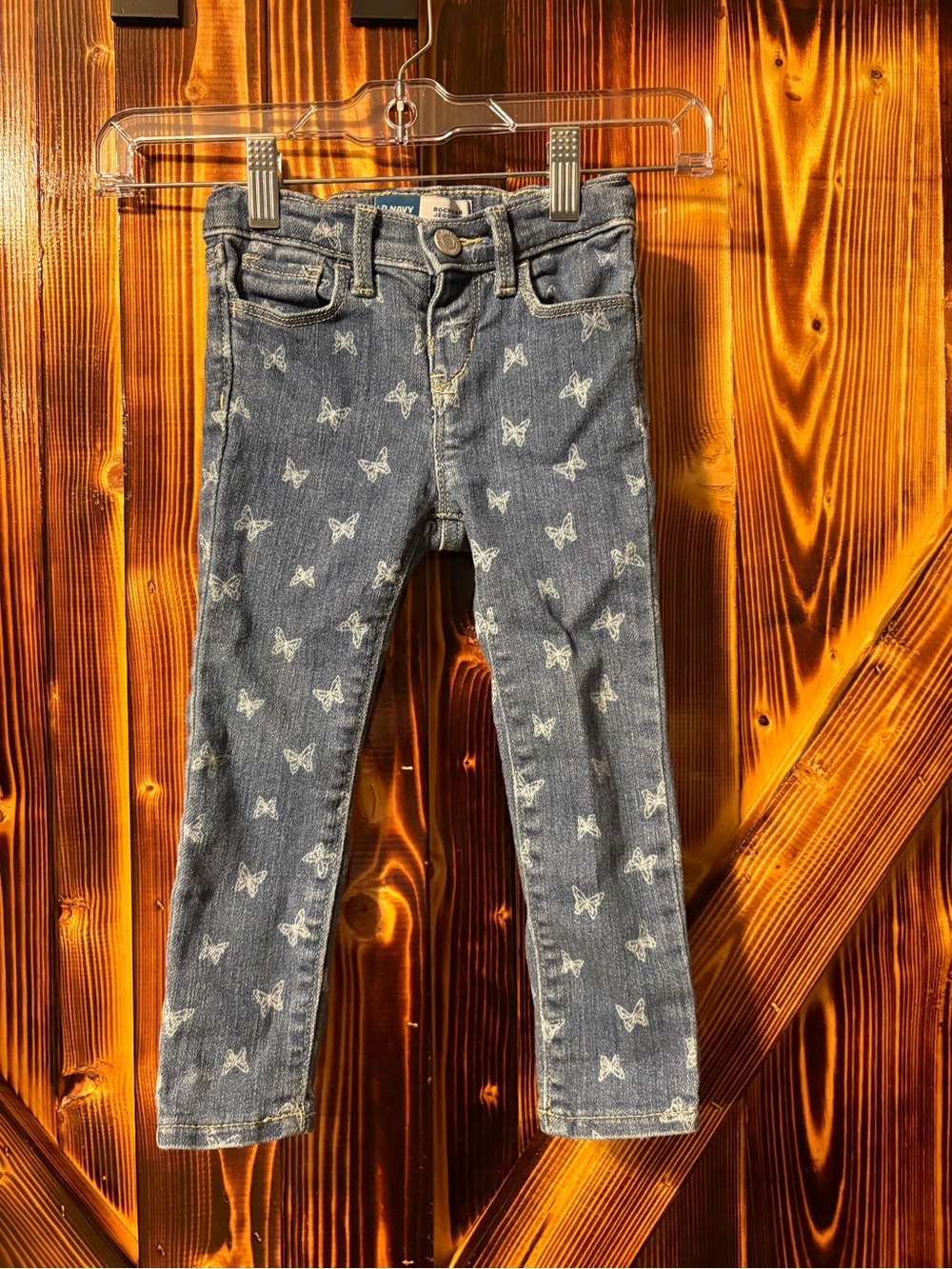 Old Navy Rock Star Girls butterfly jeggings. Size 3T.